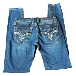 Y2K ROCK REVIVAL JEANS Ashley Skinny Size 26 🔥 Fancy Pockets 🔥 Western Denim